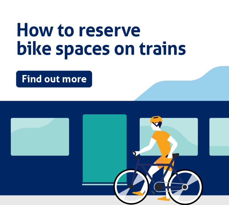 How to reserve bike spaces on trains. Find out more.