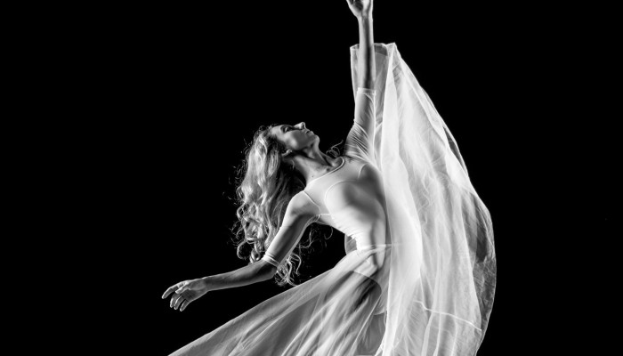 Ballet dancer in flowing dress