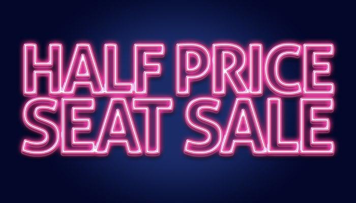 Half price seat sale