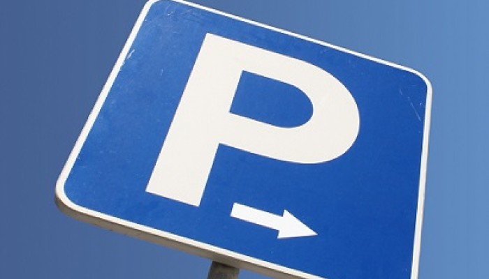 sign with letter P to indicate car parking