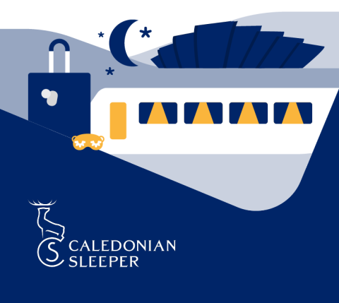 Caledonian Sleeper logo with illustration