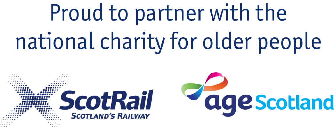 Proud to partner with the national charity for older people. ScotRail. Scotland's Railway. Age Scotland. 