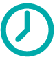 Flexibility travel time icon of a teal clock
