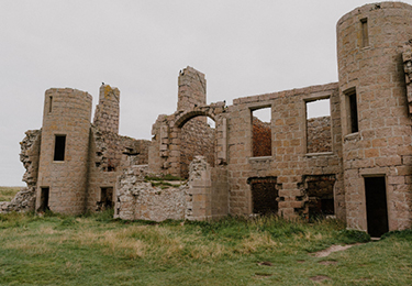 Explore the historical Slains Castle.