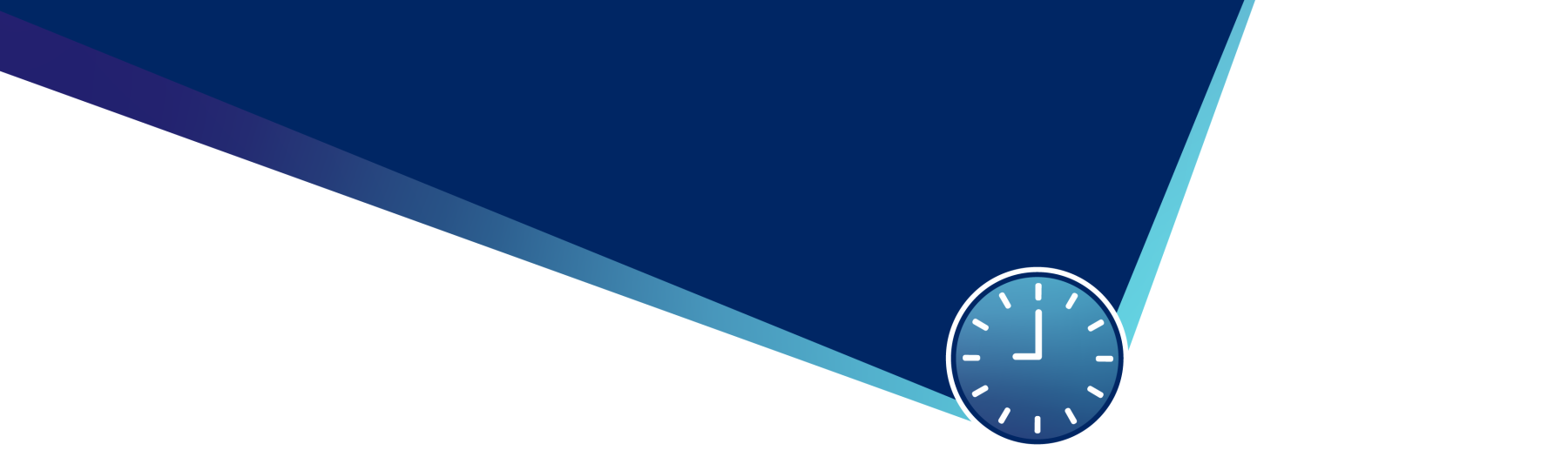Blue and white ScotRail branded illustration of a clock