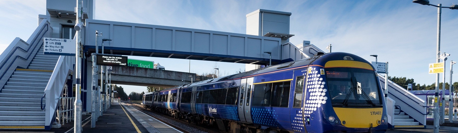 ScotRail train at Inverness Airport station