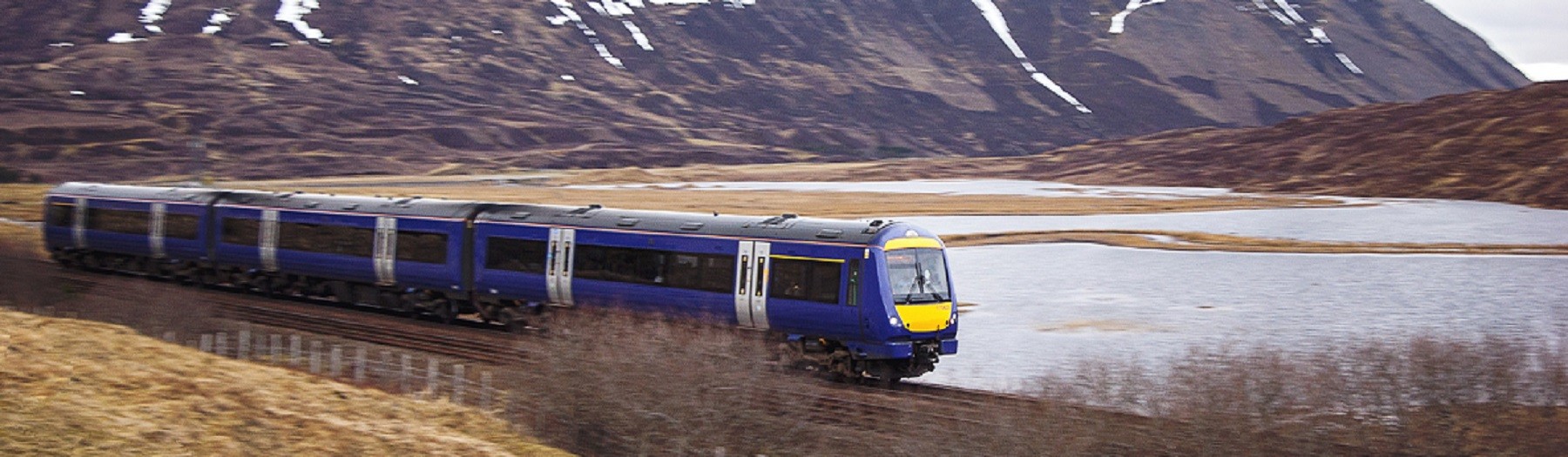 Train passing on scenic route