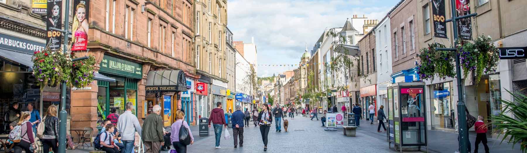 Image: Perth High Street. Credit: Image republished with kind permission of VisitScotland.