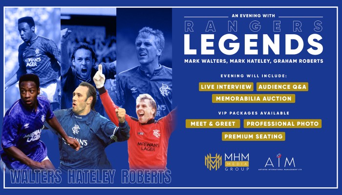 An Evening with Rangers Legends: Mark Hateley, Mark Walters & Graham Roberts