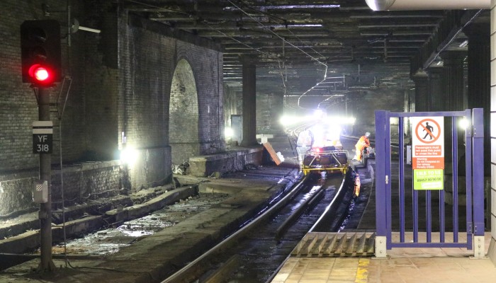 Engineers working on the Anderston Tunnel closure