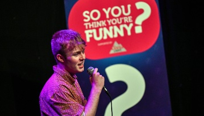 So you think your funny event image of comedian on stage 