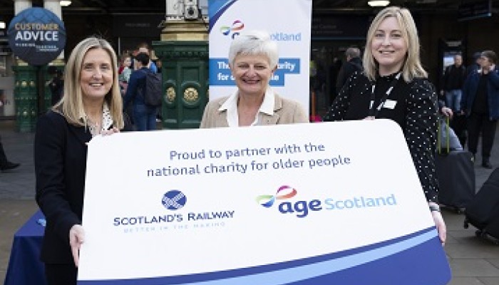 Joanne McGuire, Managing Director at ScotRail, Katherine Crawford, CEO at Age Scotland, and Laura Moore, Environment Manager at Network Rail Scotland.