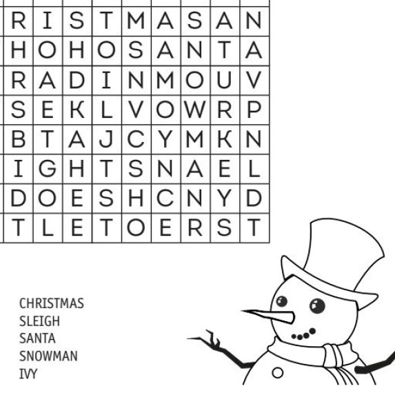 In content - Christmas Wordsearch