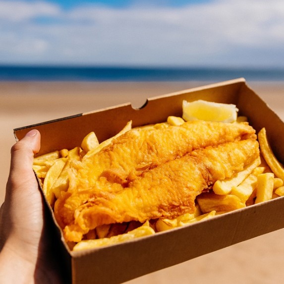 Fish and chips at the seaside