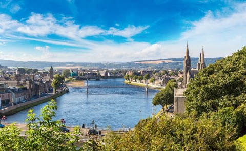 Inverness city view with river
