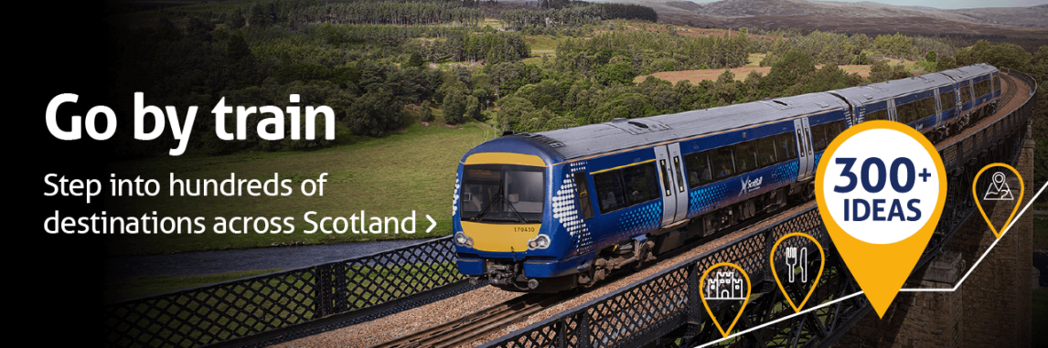 Go by train. Step into hundreds of destinations across Scotland.