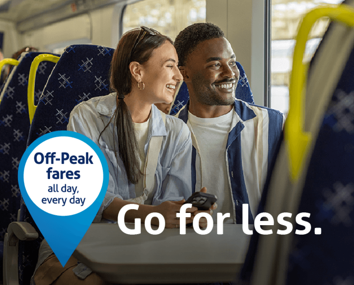 Off-Peak fares all day every day. Go for less