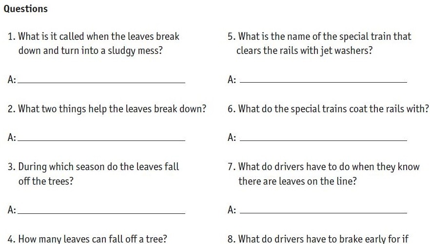 Leaves on the line Quiz 