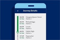 Illustration of ScotRail App Live train times page