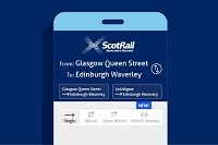 Illustration of ScotRail App Plan your Journey page