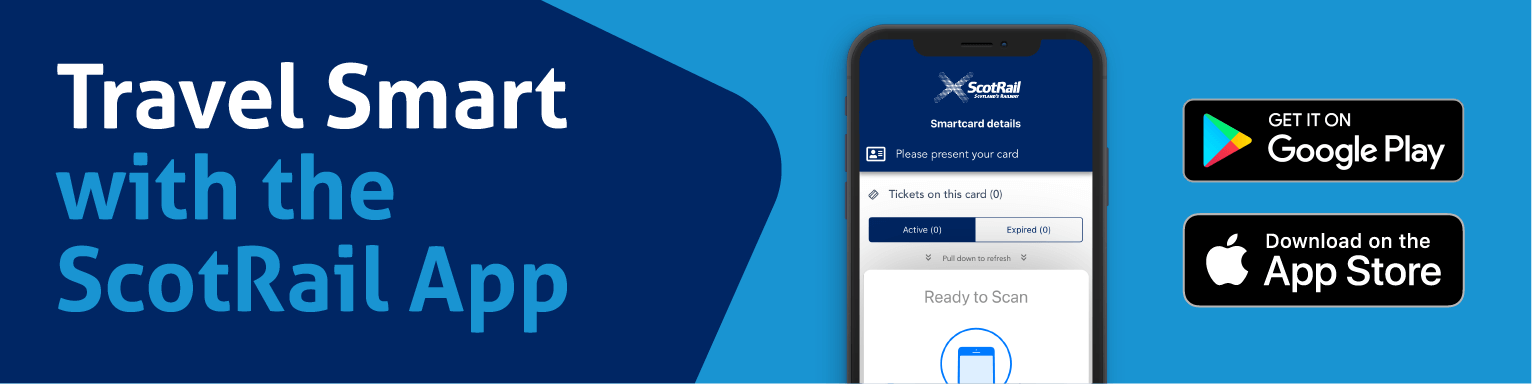 Travel smart with the ScotRail app. Get it on Google Play or download on the app store