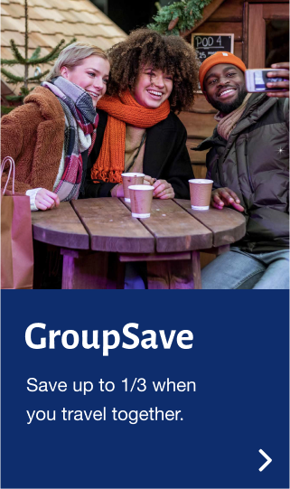 GroupSave. Save up to 1/3 when you travel together.