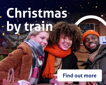 Christmas by train. Find out more.