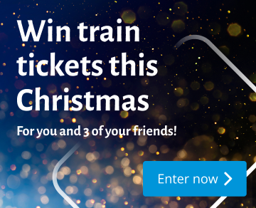 Win train tickets this Christmas. For you and 3 of your friends! Enter now.